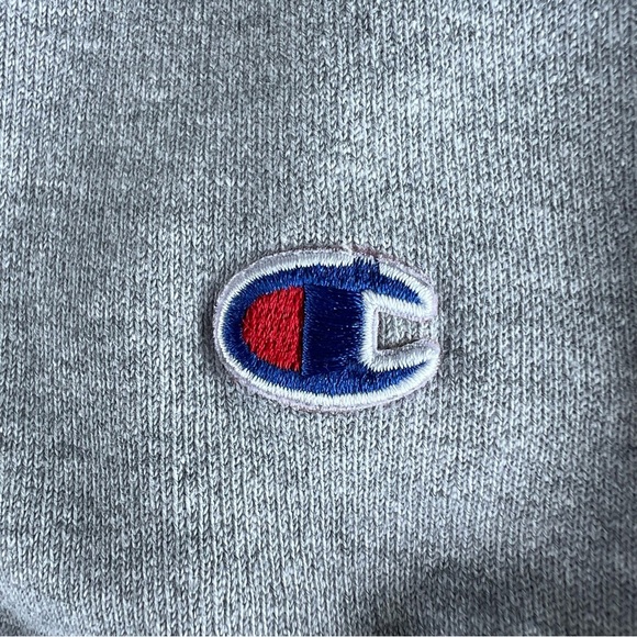Champion Reverse Weave Big C Spell Out Logo Hoodie Gray Medium Thick Soft - Picture 7 of 11